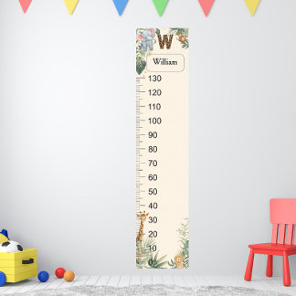 Safari Personalized Name Monogram W Growth Chart