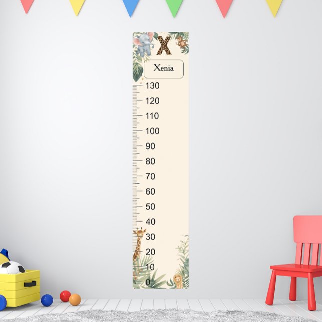 Safari Personalized Name Monogram X Growth Chart (Creator Uploaded)
