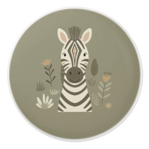 Safari Portrait Zebra ID1264 Ceramic Knob