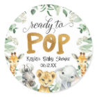 Safari Ready To Pop Baby Shower Sticker