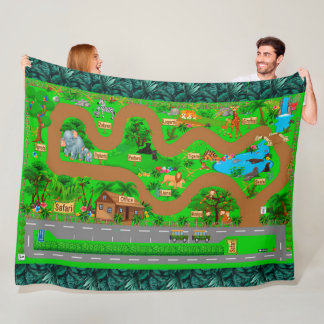 Safari Roads for Cars Fleece Blanket