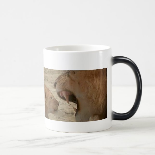 Safari Serenity: Stunning Lion Image on All-Season Magic Mug (Right)