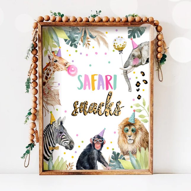 Safari Snacks Safari Party Animals Birthday Sign (Creator Uploaded)