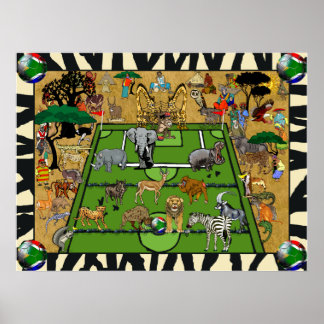 Safari South Africa Soccer Football Sports Fan Poster
