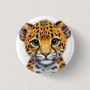 Safari Spirit Cheetah Cub 3 Cm Round Badge
