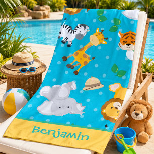 Safari Splash Kids’  Beach Towel
