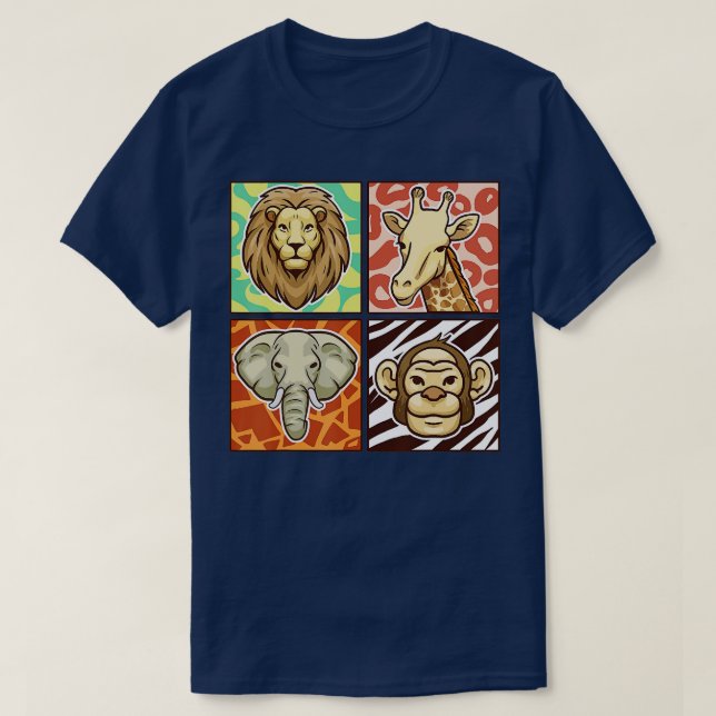 Safari Squad African Animals Funny Zoo Wildlife Ad T-Shirt (Design Front)