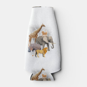 Safari Squad African Safari Animals Funny Zoo Anim Bottle Cooler