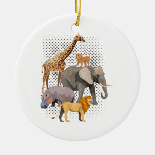 Safari Squad African Safari Animals Funny Zoo Anim Ceramic Tree Decoration