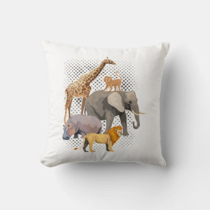 Safari Squad African Safari Animals Funny Zoo Anim Cushion