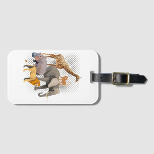Safari Squad African Safari Animals Funny Zoo Anim Luggage Tag