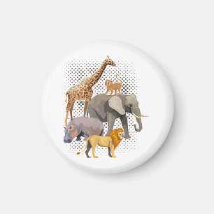 Safari Squad African Safari Animals Funny Zoo Anim Magnet