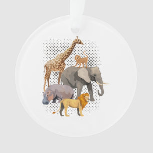 Safari Squad African Safari Animals Funny Zoo Anim Ornament