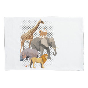 Safari Squad African Safari Animals Funny Zoo Anim Pillowcase