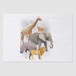 Safari Squad African Safari Animals Funny Zoo Anim Tissue Paper