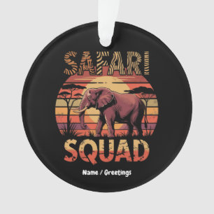 Safari Squad Birthday Zoo Adventure Celebration Ornament