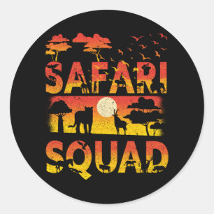 Safari Squad Zoo African Animals Classic Round Sticker