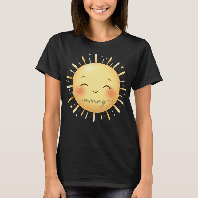 Safari Sun Mommy to be baby shower black T-Shirt (Front)