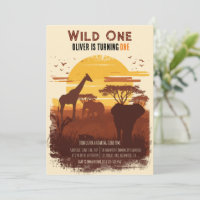 Safari Sunset Jungle Wild One Birthday