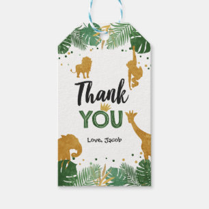 Safari thank you favour gift tag Jungle Zoo Animal