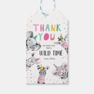 Safari Thank You Favour Jungle Zoo Party Animals G Gift Tags