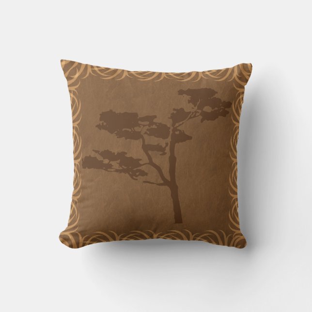 Safari Theme  Acacia Tree Silhouette Cushion (Front)