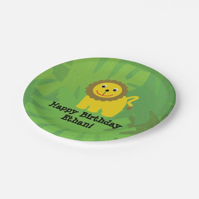 Safari theme birthday paper plate (Angled)
