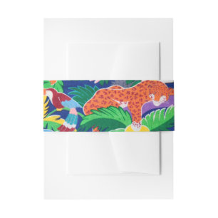 Safari Theme Birthday Rainbow Colourful Party Invitation Belly Band
