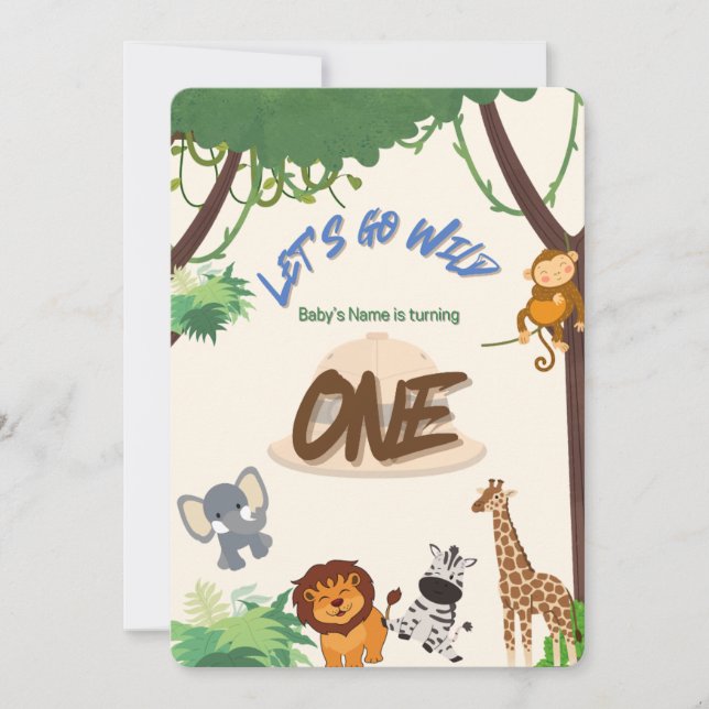 Safari theme invitation  (Front)