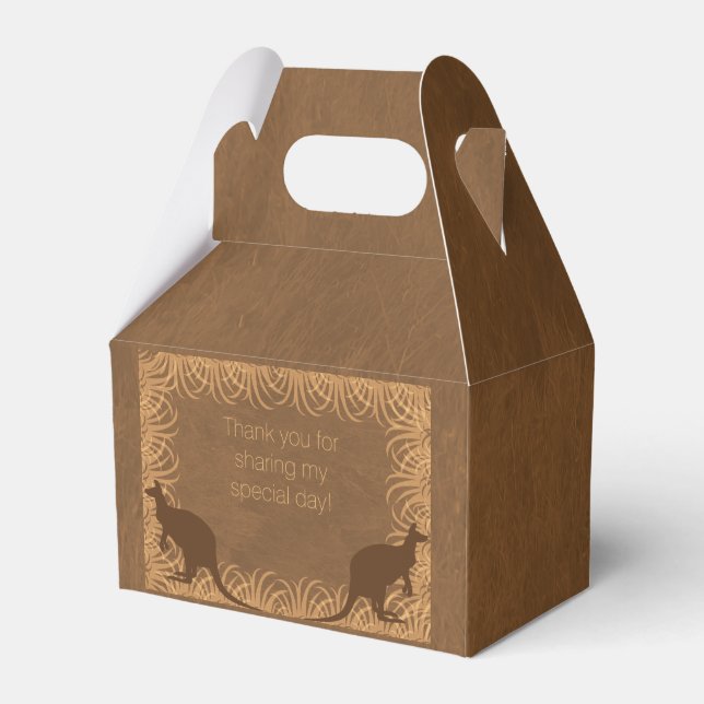 Safari Theme Kangaroo Party Favour Box (Front Side)