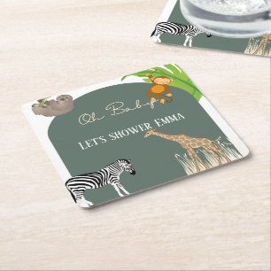 Safari Themed Baby Shower Favour Coasters