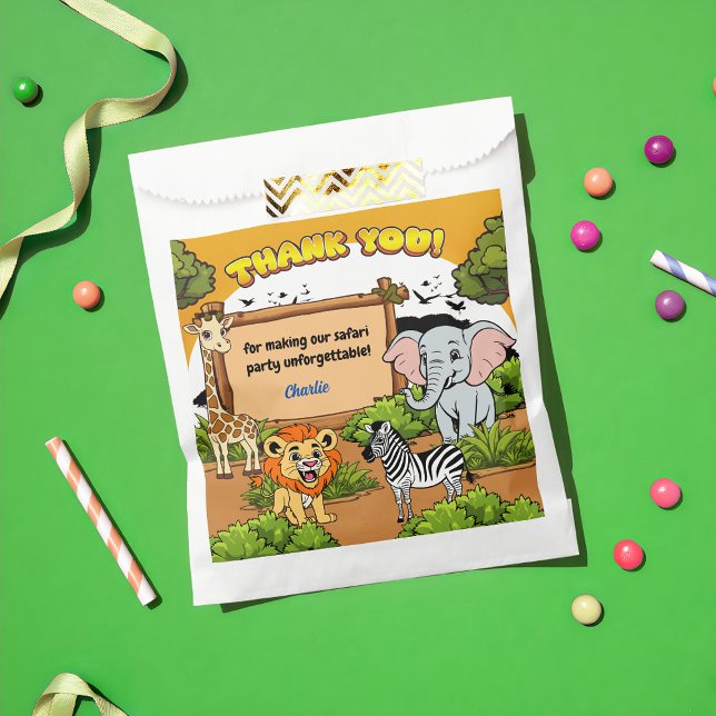 Safari Tropical Jungle Animals Cute Cartoon Party Favour Bags (Creator Uploaded)
