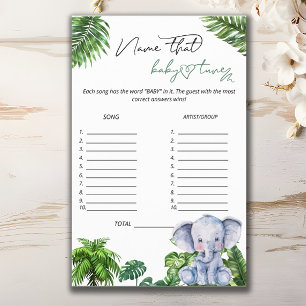 Safari Tropical Name That Baby Tune Game Flyer