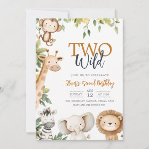Safari Two Wild 2nd Birthday Invitation