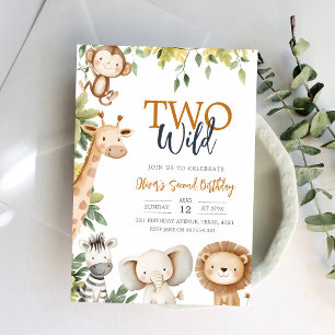 Safari Two Wild 2nd Birthday Invitation