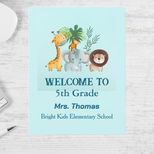 Safari Welcome Back to School Teacher Postcard 