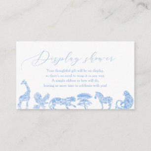 Safari White And Blue Toile Shower Display Shower Enclosure Card
