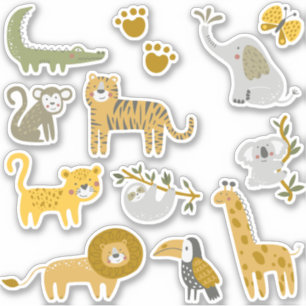 Safari wild animals sticker pack