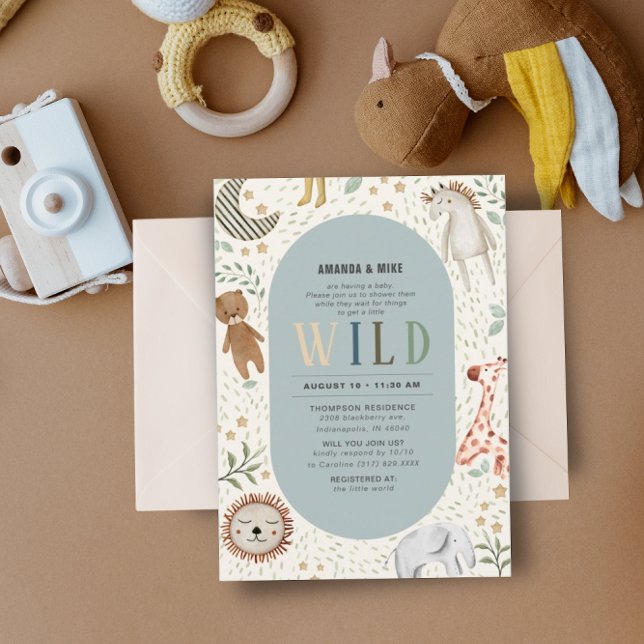 Safari Wild Boy Baby Shower Invitation (Creator Uploaded)