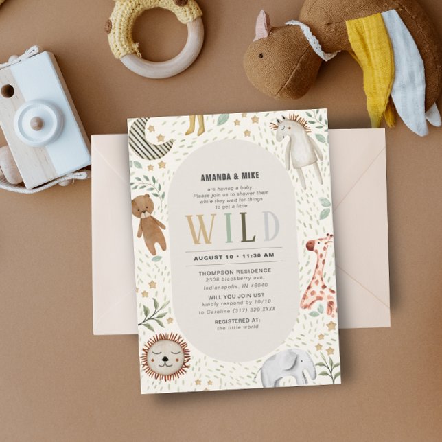 Safari Wild Gender Neutral Baby Shower Invitation (Creator Uploaded)