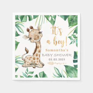 Safari Wild Giraffe Baby Shower Napkins