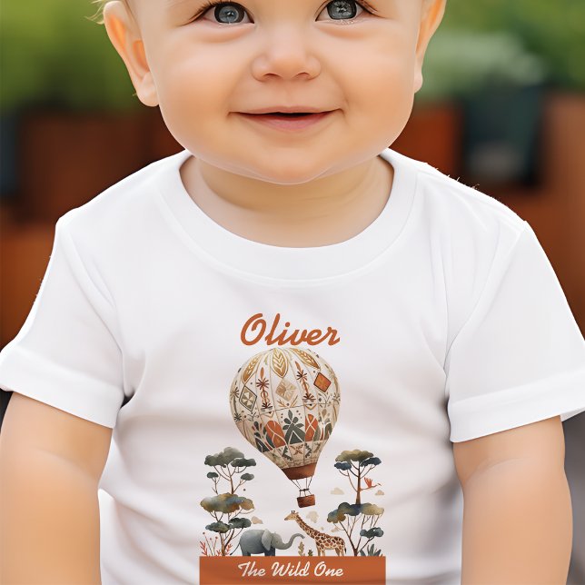 Safari Wild Hot Air Balloon Birthday  Toddler T-Shirt (Creator Uploaded)