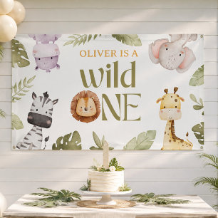 Safari Wild One 1st Birthday  Banner