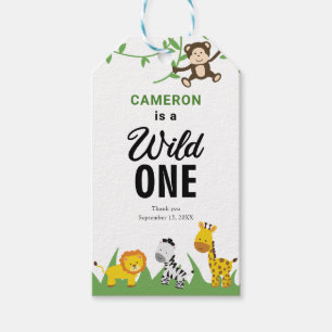 Safari Wild One 1st Birthday Cute Kawaii Gift Tags