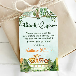Safari Wild One 1st Birthday Gift Tags