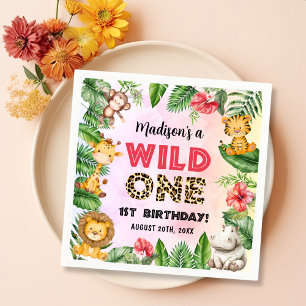 Safari Wild One 1st Birthday Napkin