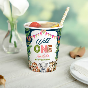 Safari Wild One 1st Birthday Paper Cups