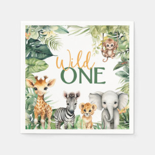 Safari WILD ONE 1st Birthday Party Napkin