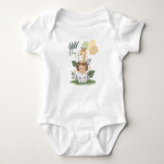 Safari Wild One Baby Bodysuit! Baby Bodysuit (Front)