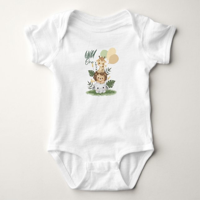 Safari Wild One Baby Bodysuit! Bodysuit (Front)